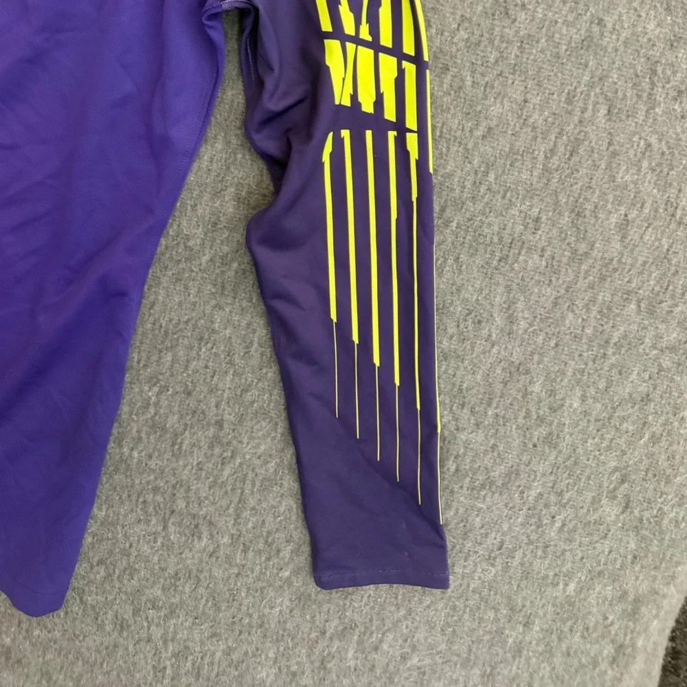 Nike Dri-FIT Mens Purple Volt Yellow Long Sleeve Soccer Training Jersey Size M